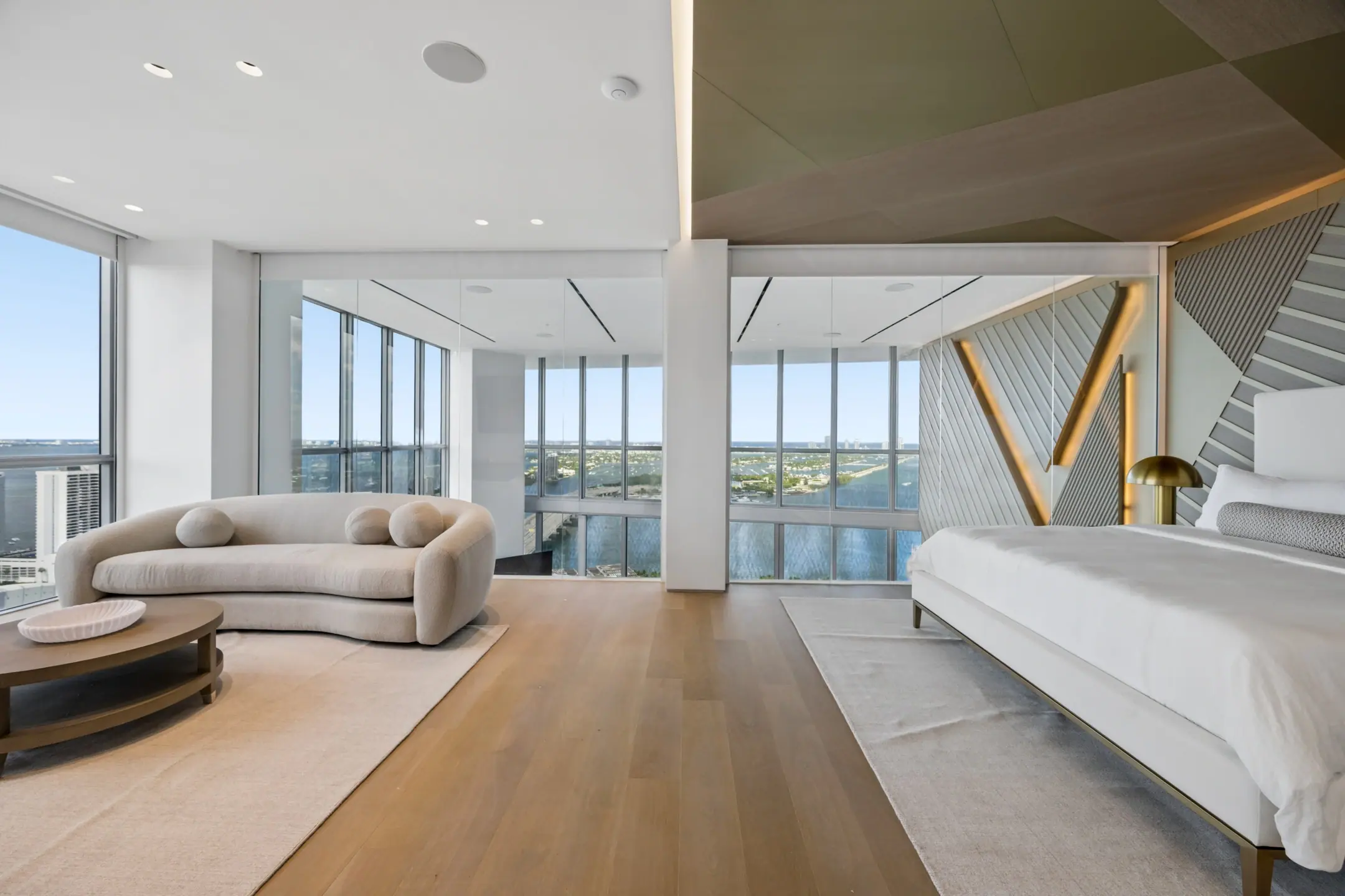 Primary bedroom at the Biscayne Tower Residence