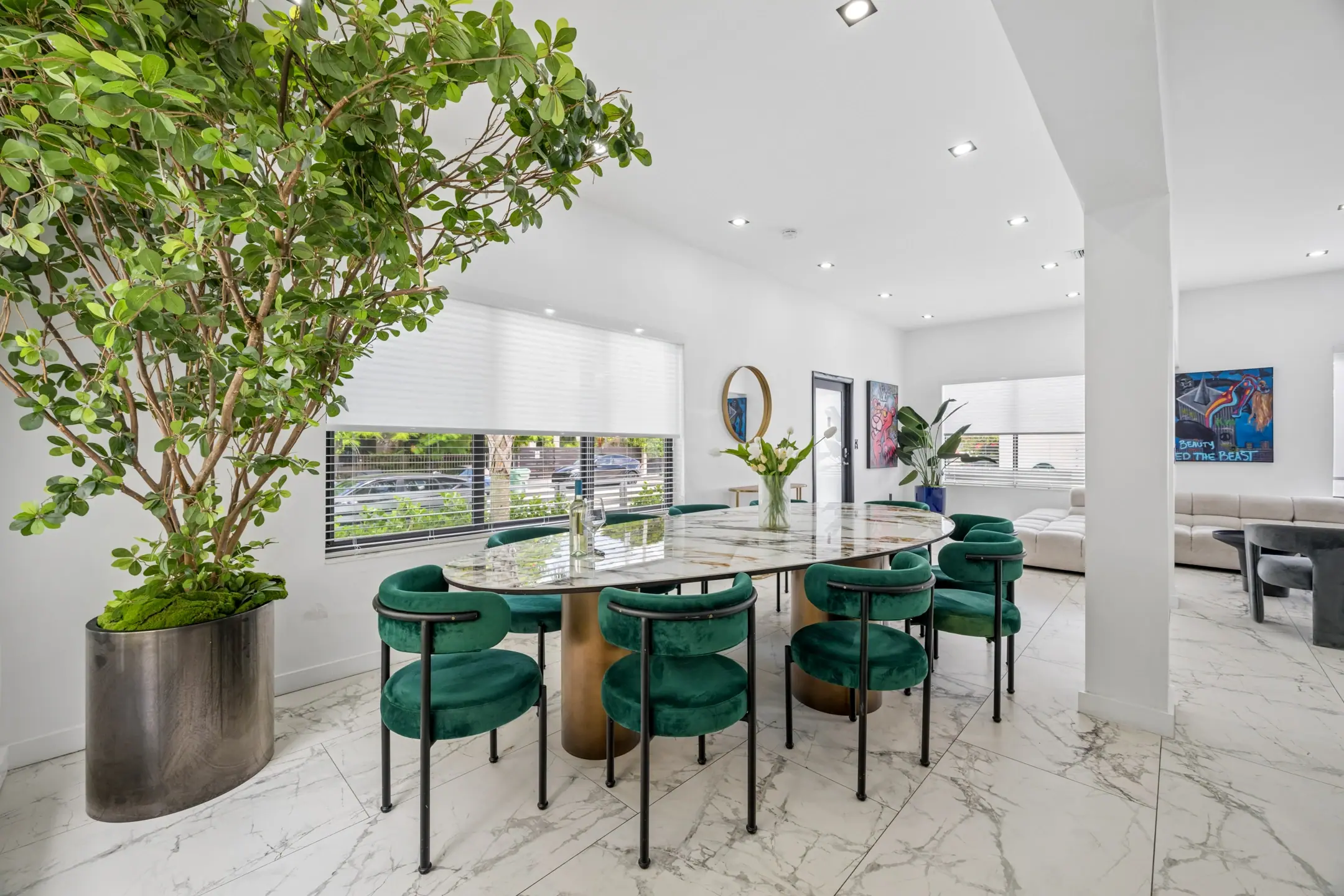 Dining area at the Design District Residence