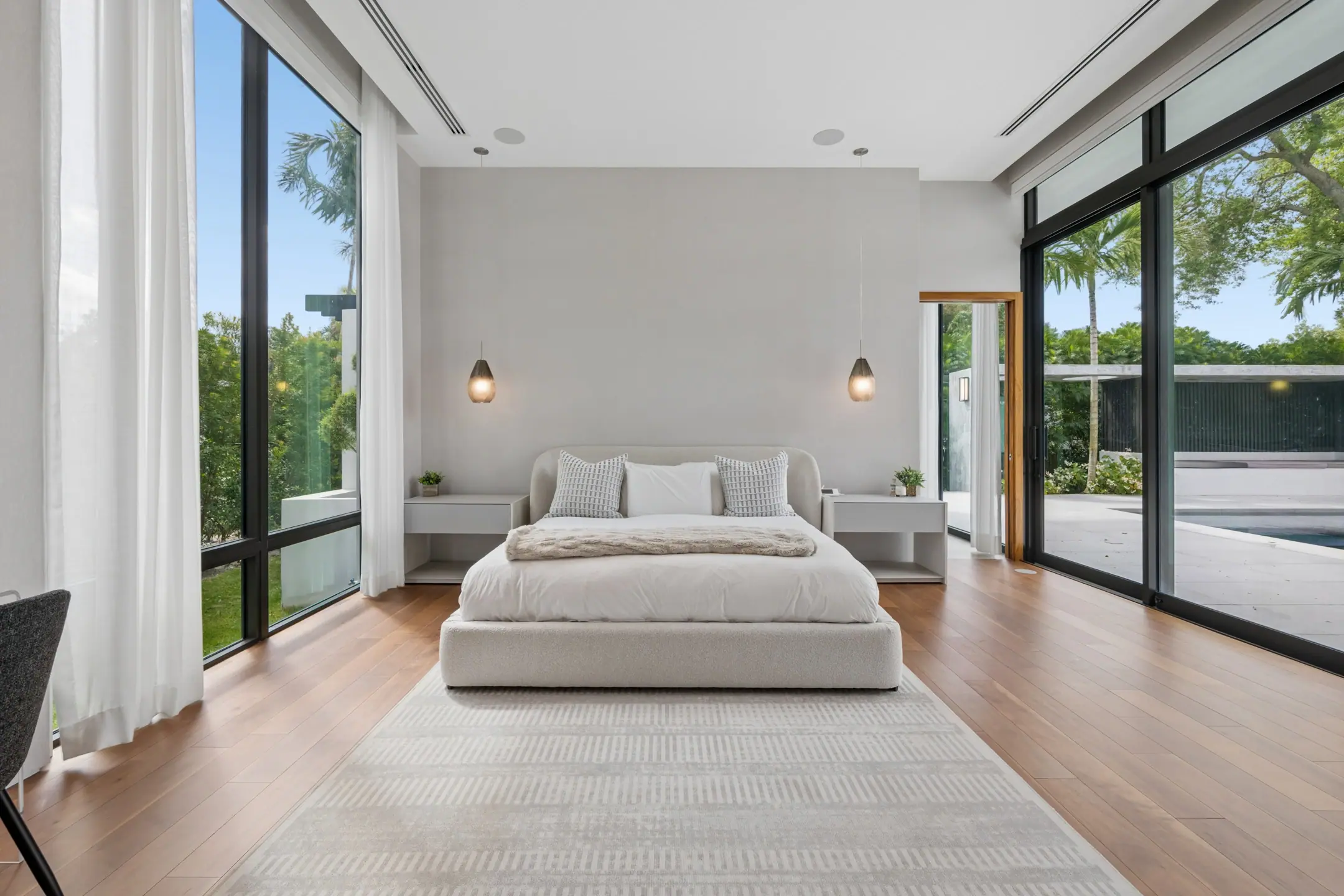 Primary bedroom at the Miami Shores Estate