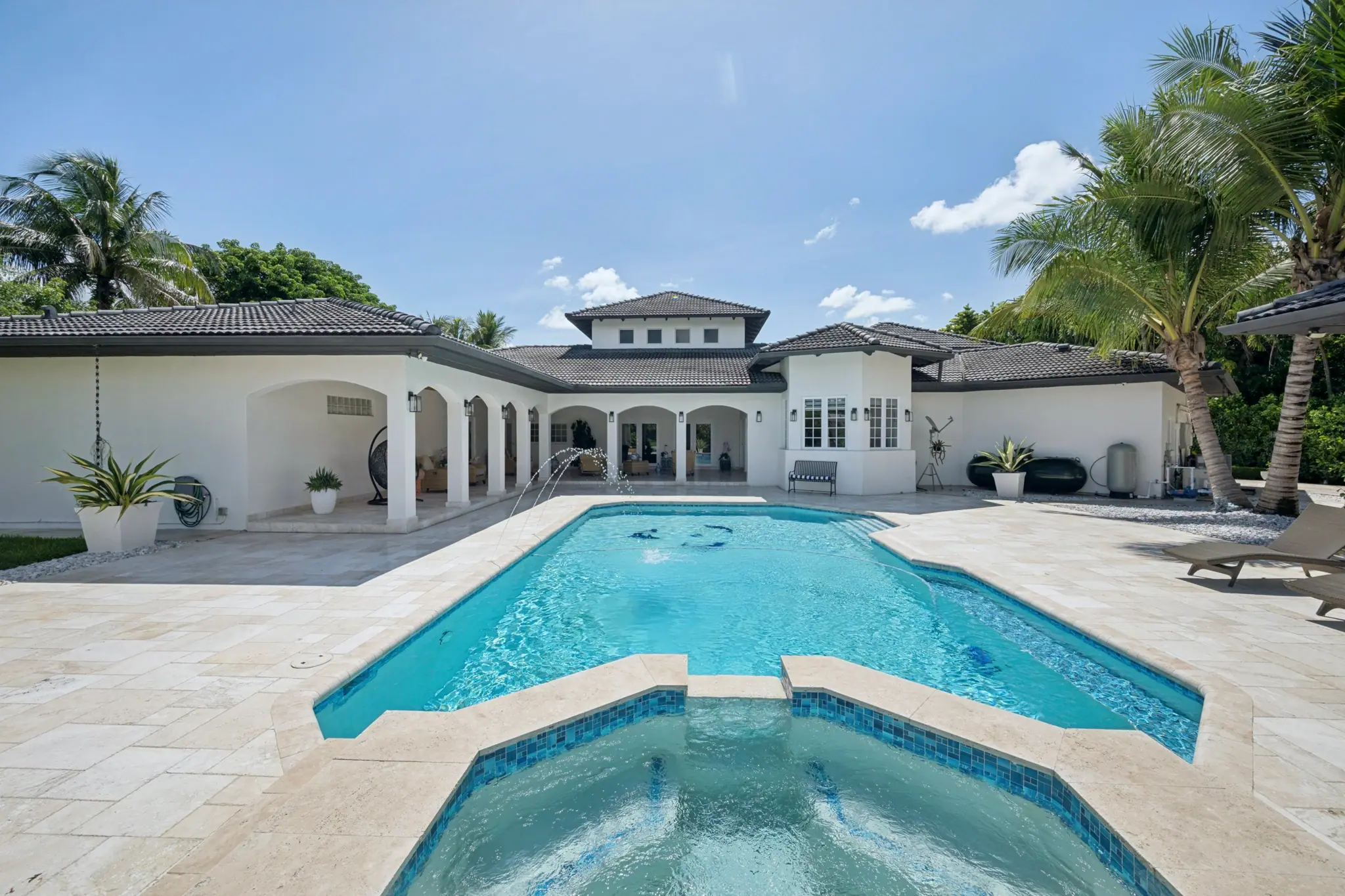 Pool and deck at the Private Acre Estate