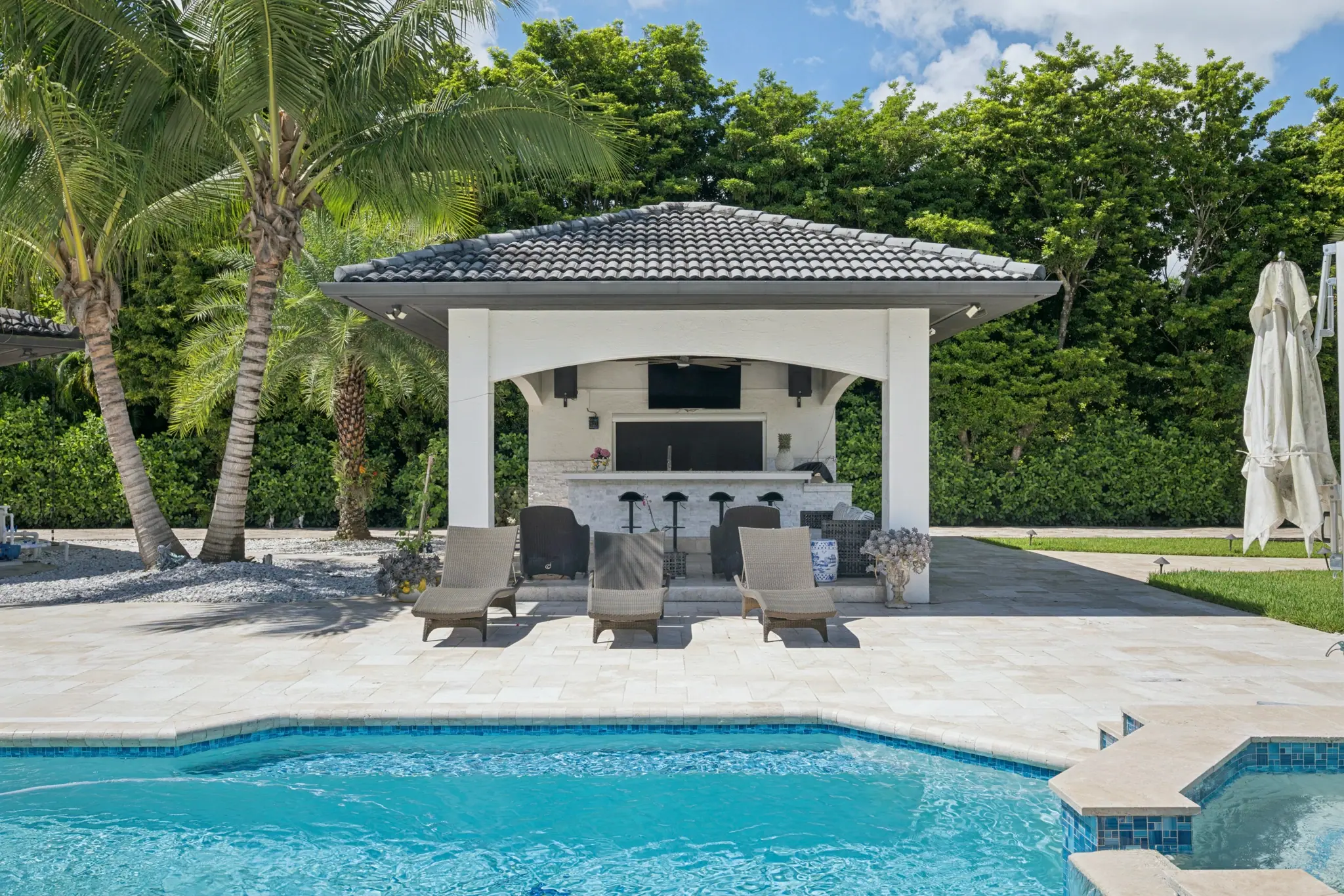 Outdoor kitchen at the Private Acre Estate