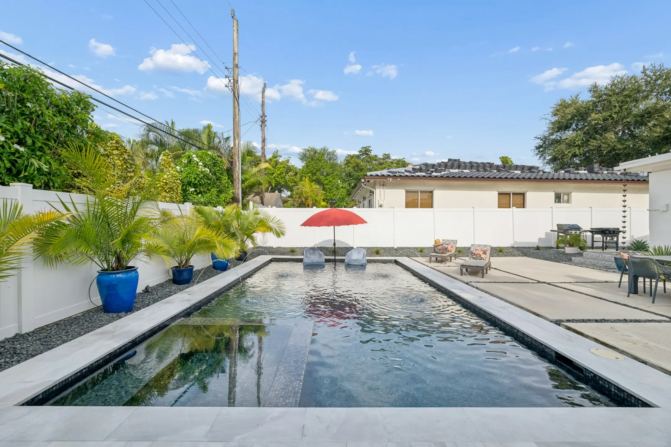 Pool and deck at the Shores Garden Bungalow